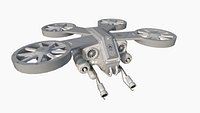 SciFi Military Drone J01 White - War Vehicle Fantasy