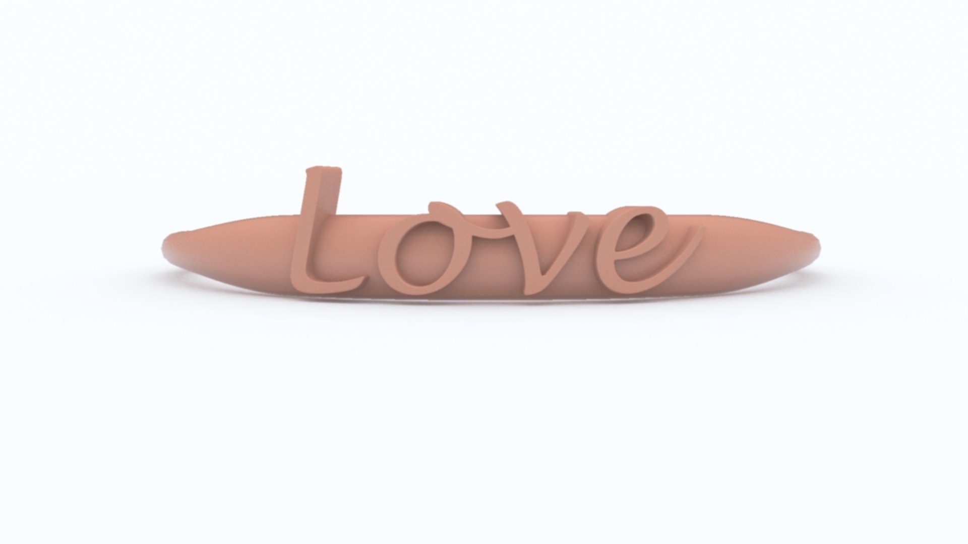 3D Love Ring with Silver Polished Text and 24k Gold Polished Ring model ...