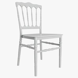 Lux White Plastic Chair 3D model