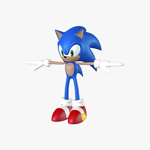 sonic rigged animation 3d model