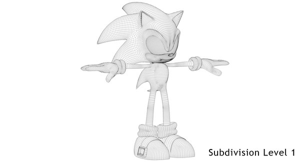 sonic rigged animation 3d model