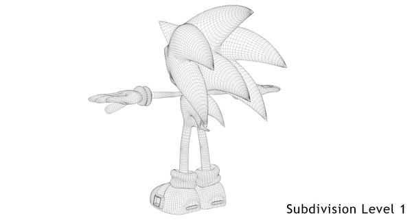 sonic rigged animation 3d model