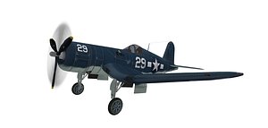 3D model warplane f4u corsair