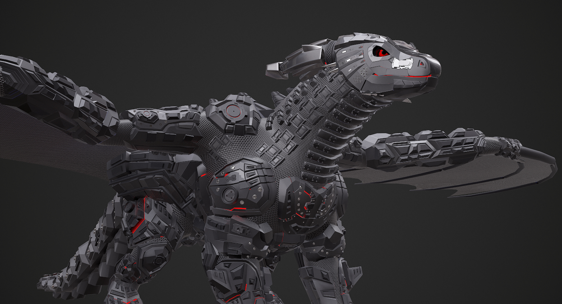 3D robot dragon - 1355043