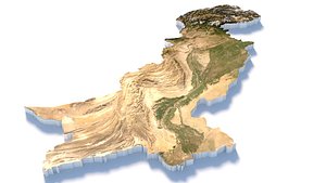 Pakistan Terrain Map 3D model