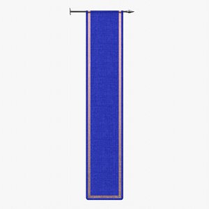 Banner Rectangle Blue 3D model