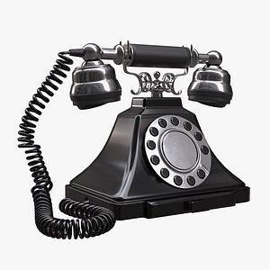 3D classic vintage phone