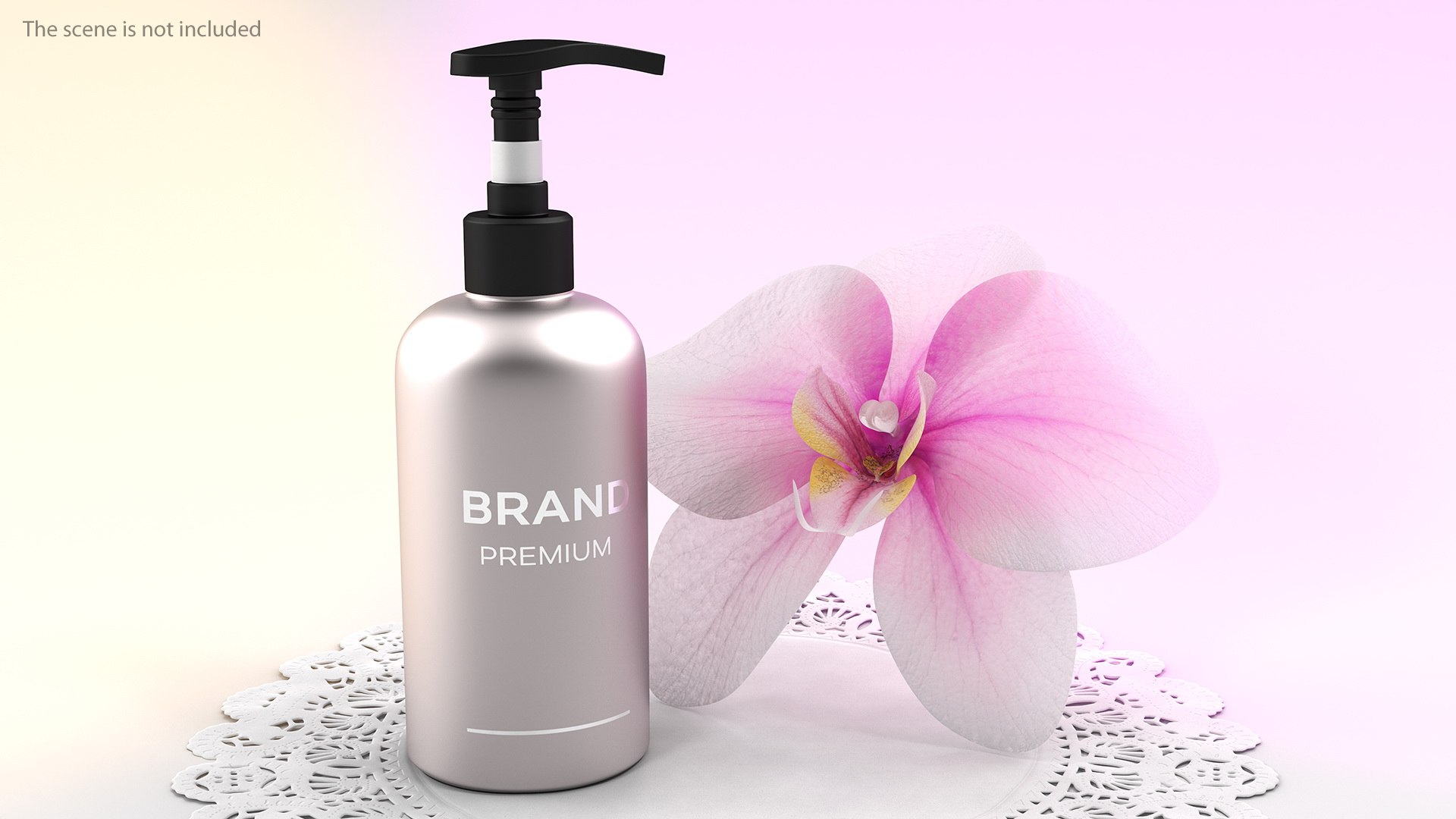 Black Cosmetic Pump Bottle 3D model preview