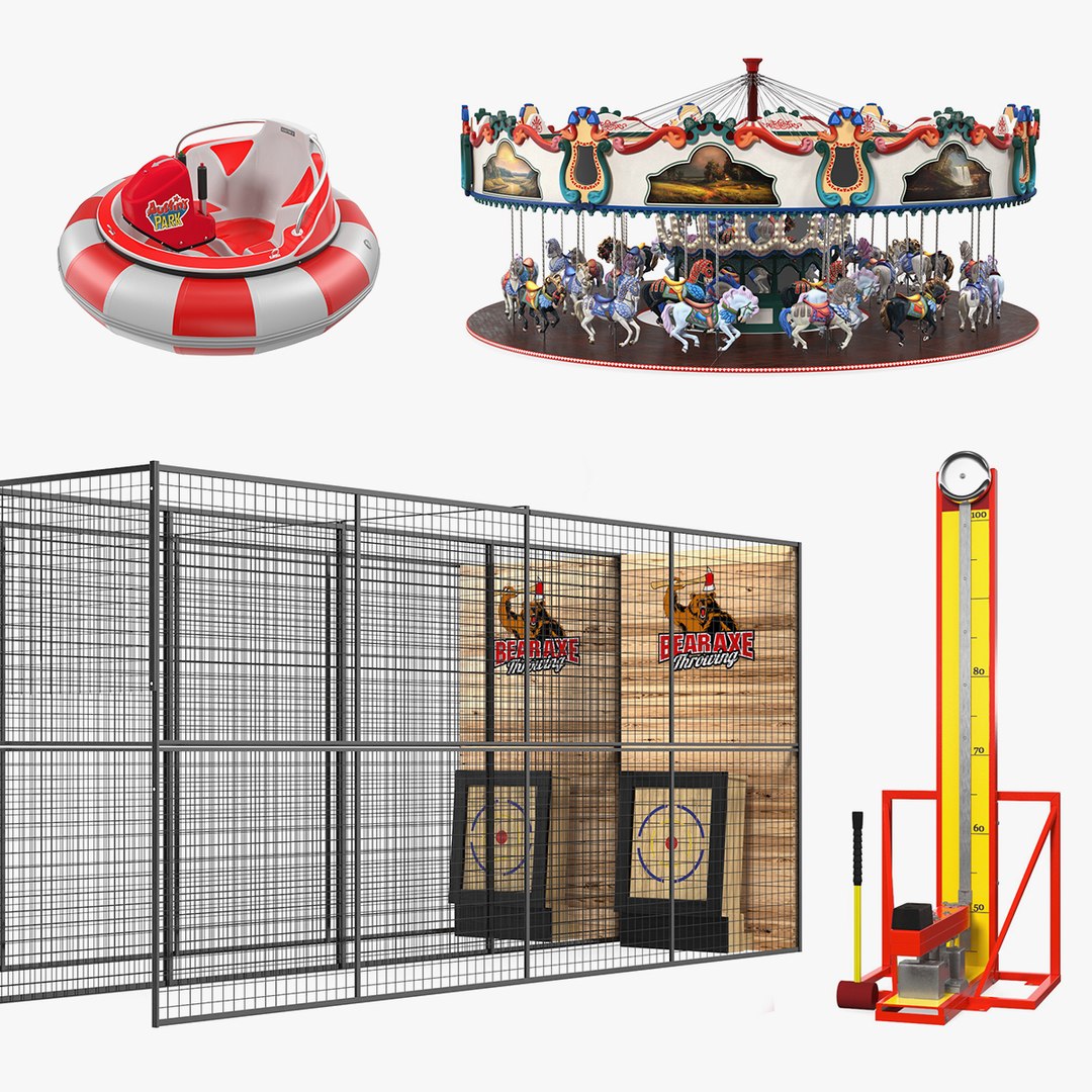 Amusement Park Games Collection 3D model preview