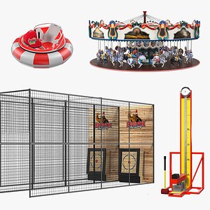 3D Amusement Park Games Collection model