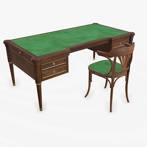 3D Old Wooden Table and Chair01 Low-poly PBR