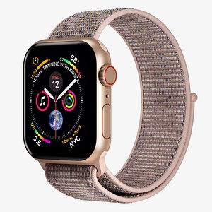 Apple Watch 4 Series Gold Aluminum Case with Pink Sand Sport Loop