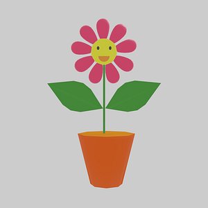 cartoon flower 3D model
