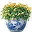 buquê de flores amarelas em um vaso para decoração