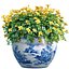 buquê de flores amarelas em um vaso para decoração