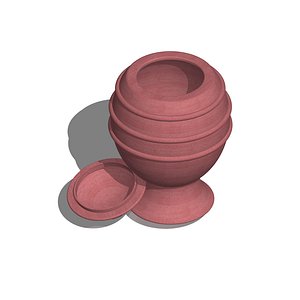 3d 3ds wooden jar sugar