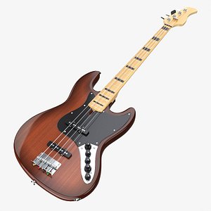 3D Electric 4-string bass guitar 01