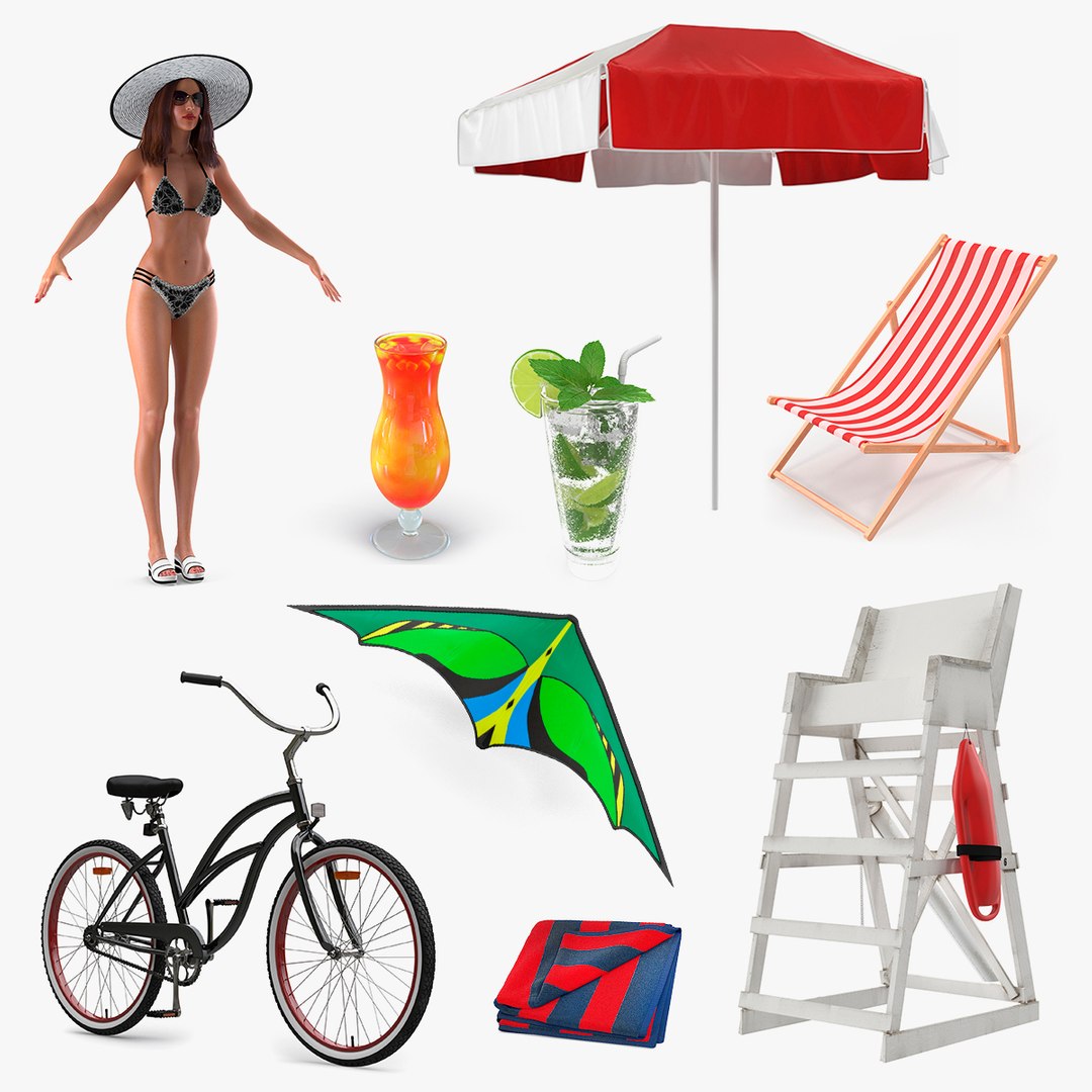 Beach Collection 6 3D model preview