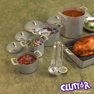 3ds professional cookware clutter utensils