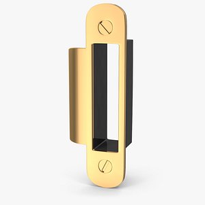 3D Door Lock Strike Plate Golden V04 model