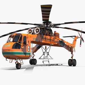 sikorsky s-64 skycrane helicopter 3D model