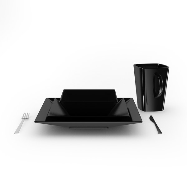 c4d tableware set table