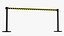 Stanchion Barriers with Yellow Belt model