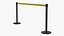 Stanchion Barriers with Yellow Belt model