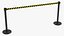 Stanchion Barriers with Yellow Belt model
