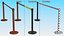 Stanchion Barriers with Yellow Belt model