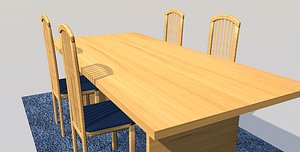 3d 3ds diner table wood