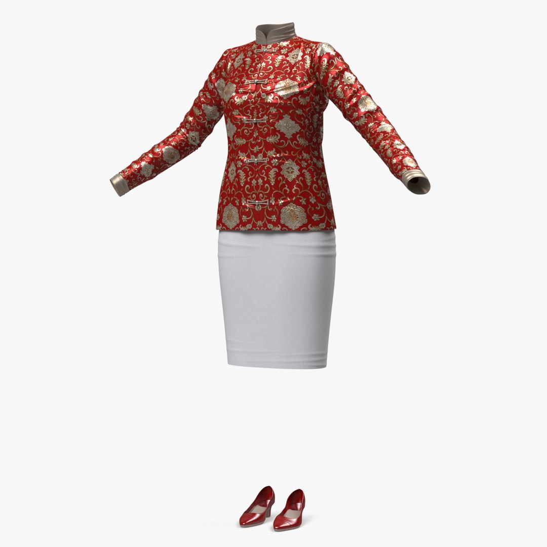 Traditional Chinese Clothes for Women 3D model preview