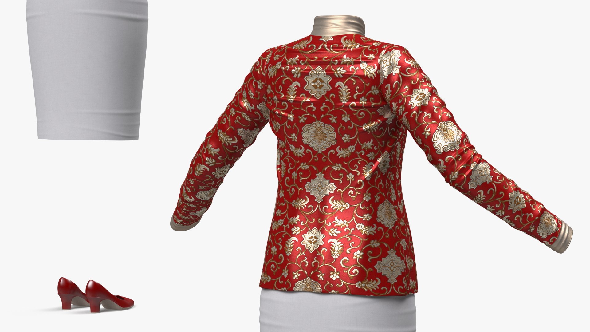 3D Traditional Chinese Clothes For Women Model - TurboSquid 2084392