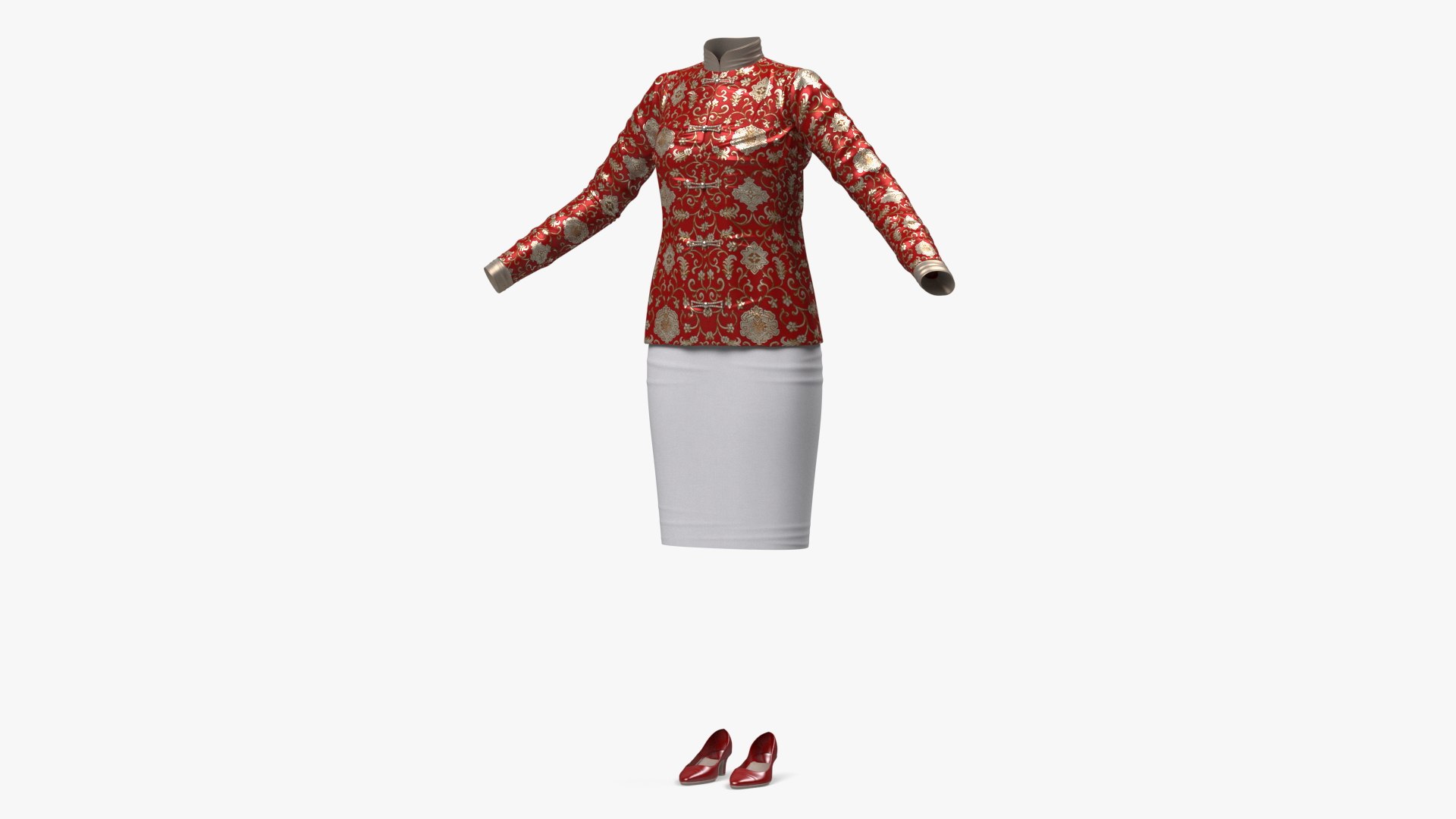3D Traditional Chinese Clothes For Women Model - TurboSquid 2084392