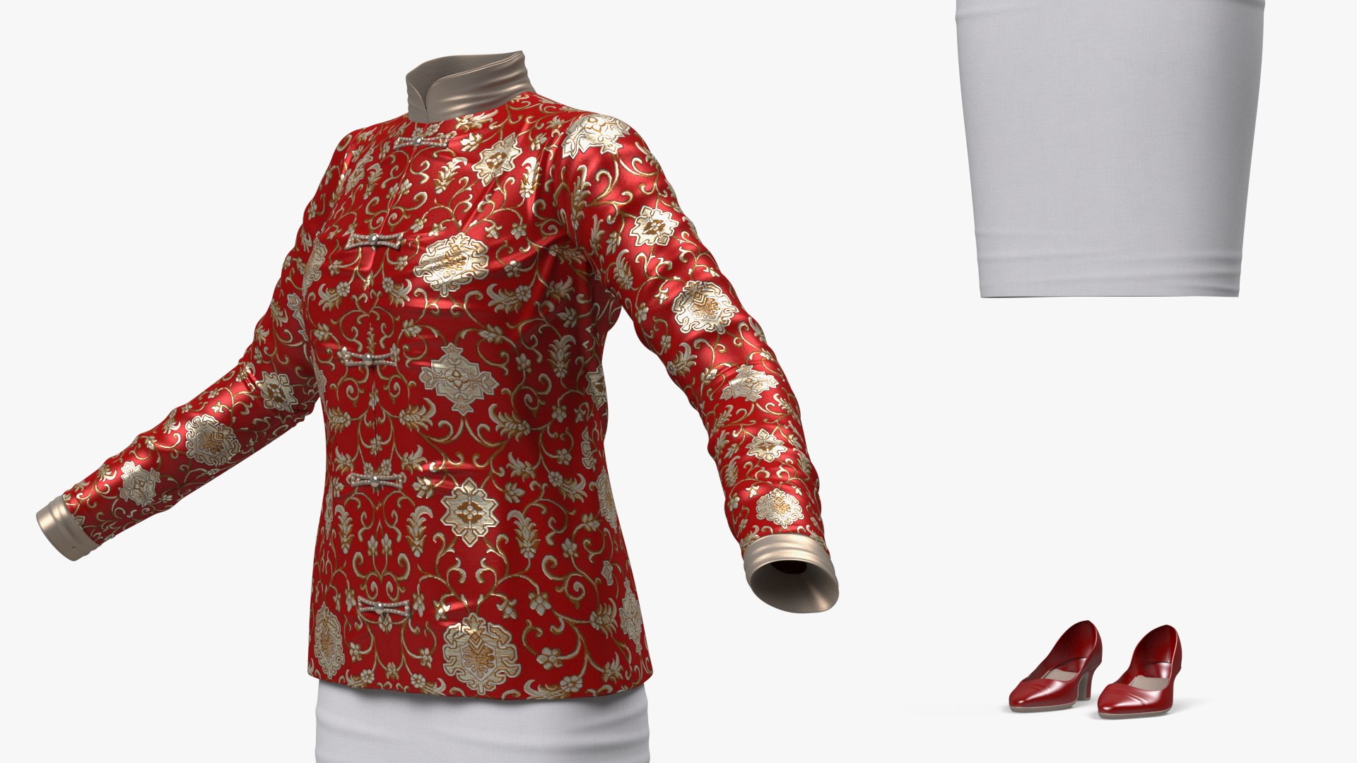 3D Traditional Chinese Clothes For Women Model - TurboSquid 2084392