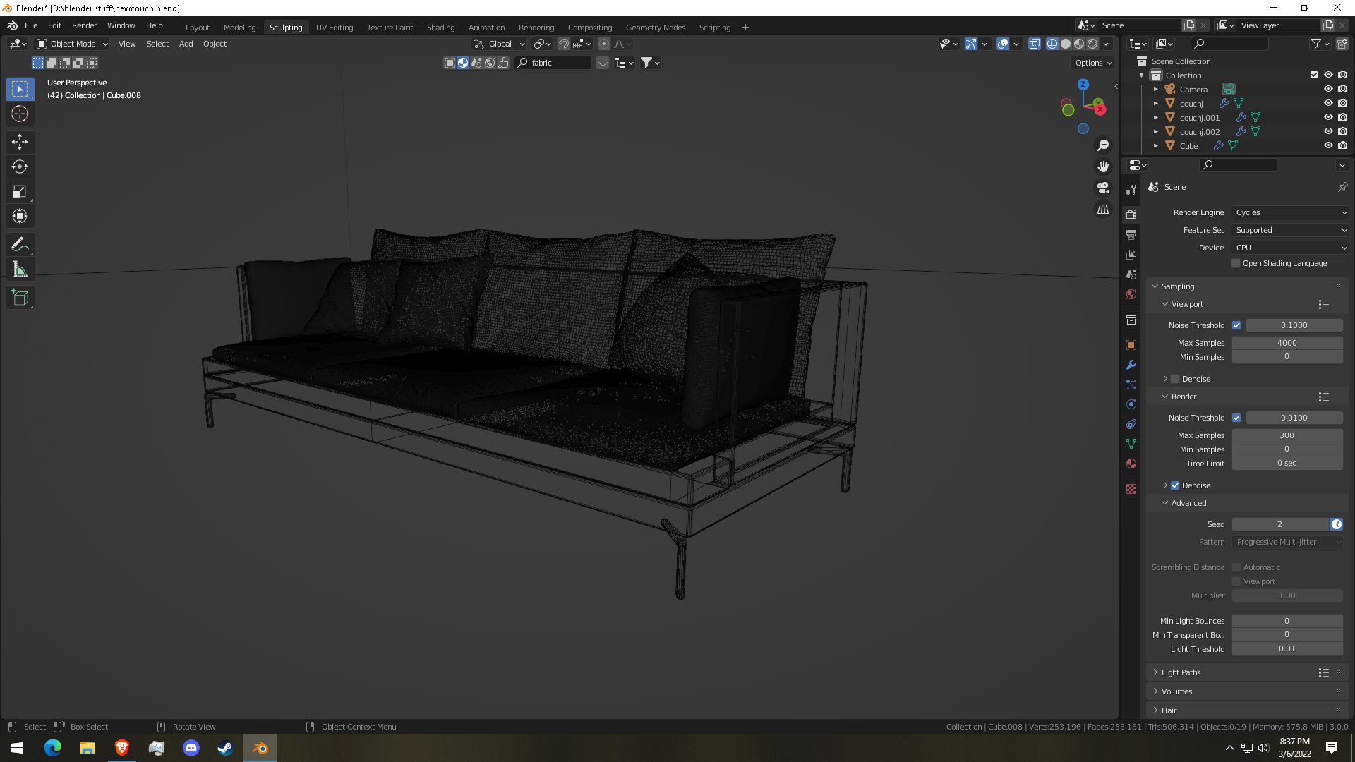 3D Red Couch Model - TurboSquid 1863864