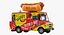Hot Dog Truck Rigged 3D Model