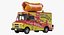 Hot Dog Truck Rigged 3D Model