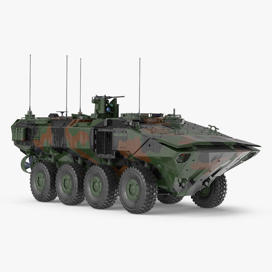 US Amphibious Assault Vehicle Wet 3D model preview