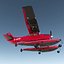 3d model cessna 172 red seaplane