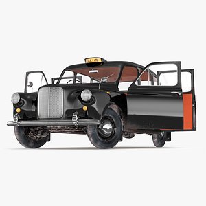 Vintage London Taxi Cab FX4 Rigged for Cinema 4D 3D