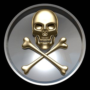3D skull cross bones model