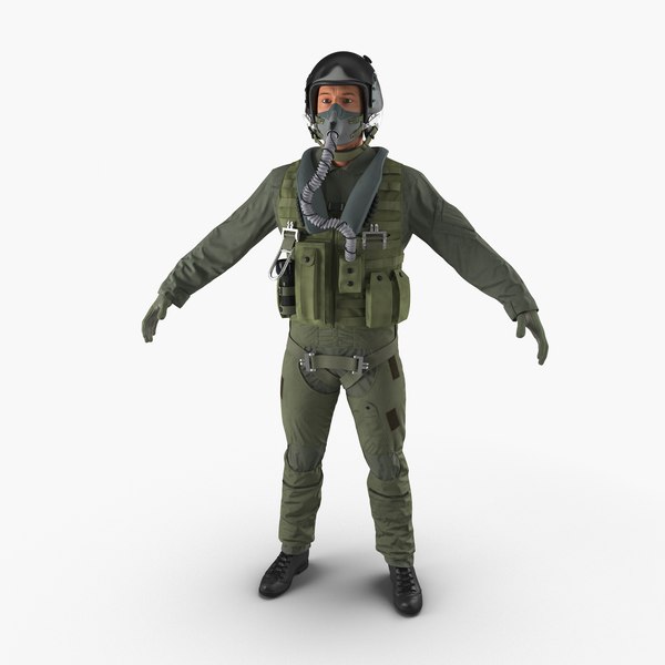 3d model of military jet fighter pilot