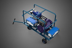 WHEELED UTILITY CART ENGINE TWIN BATTERY POWER BANKS GENERATOR
