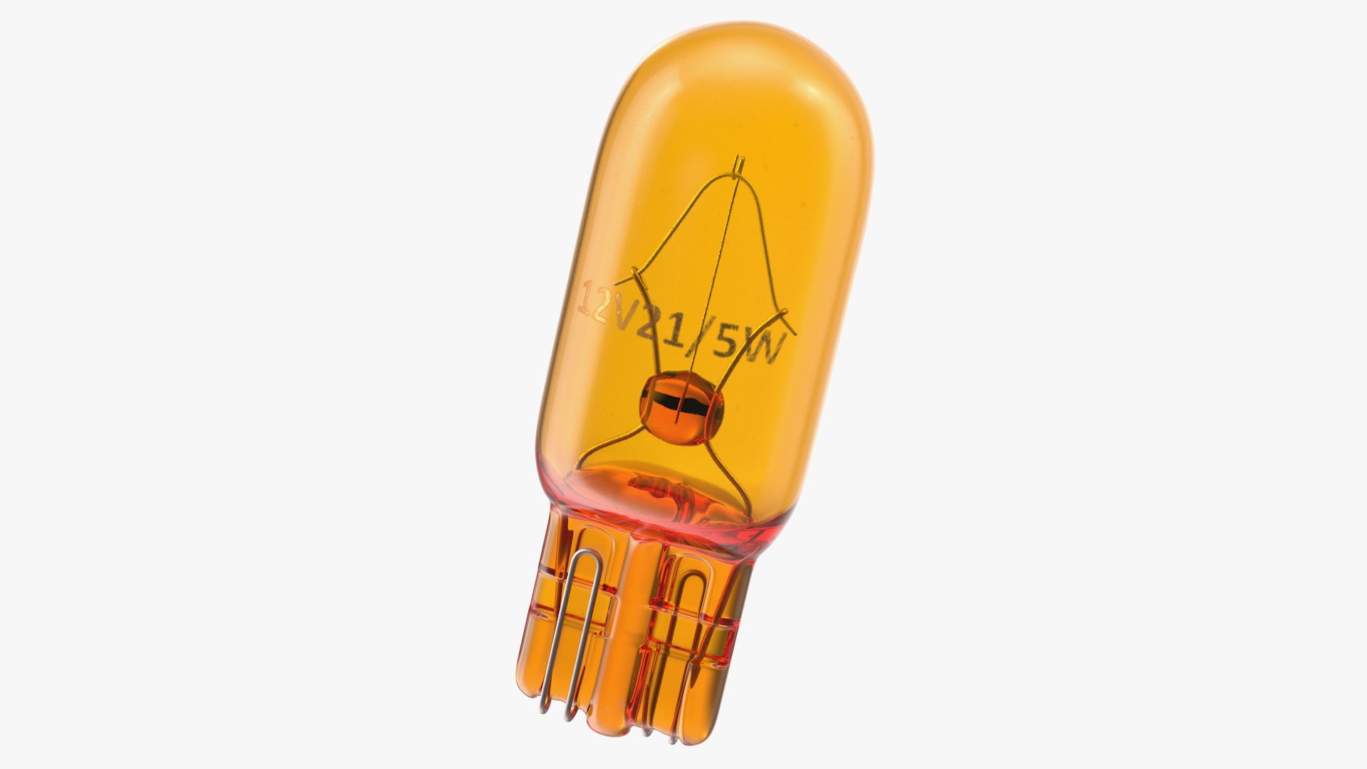 Halogen Capeless 12V 21W Bulb Amber 3D model preview