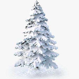3d model snowy spruce tree v1