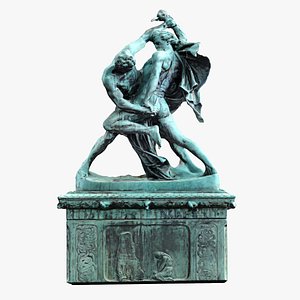 Fighting warriors statue