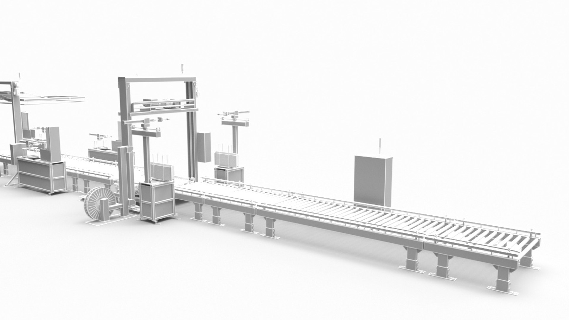 Logistics Packaging Line Model - TurboSquid 2439042