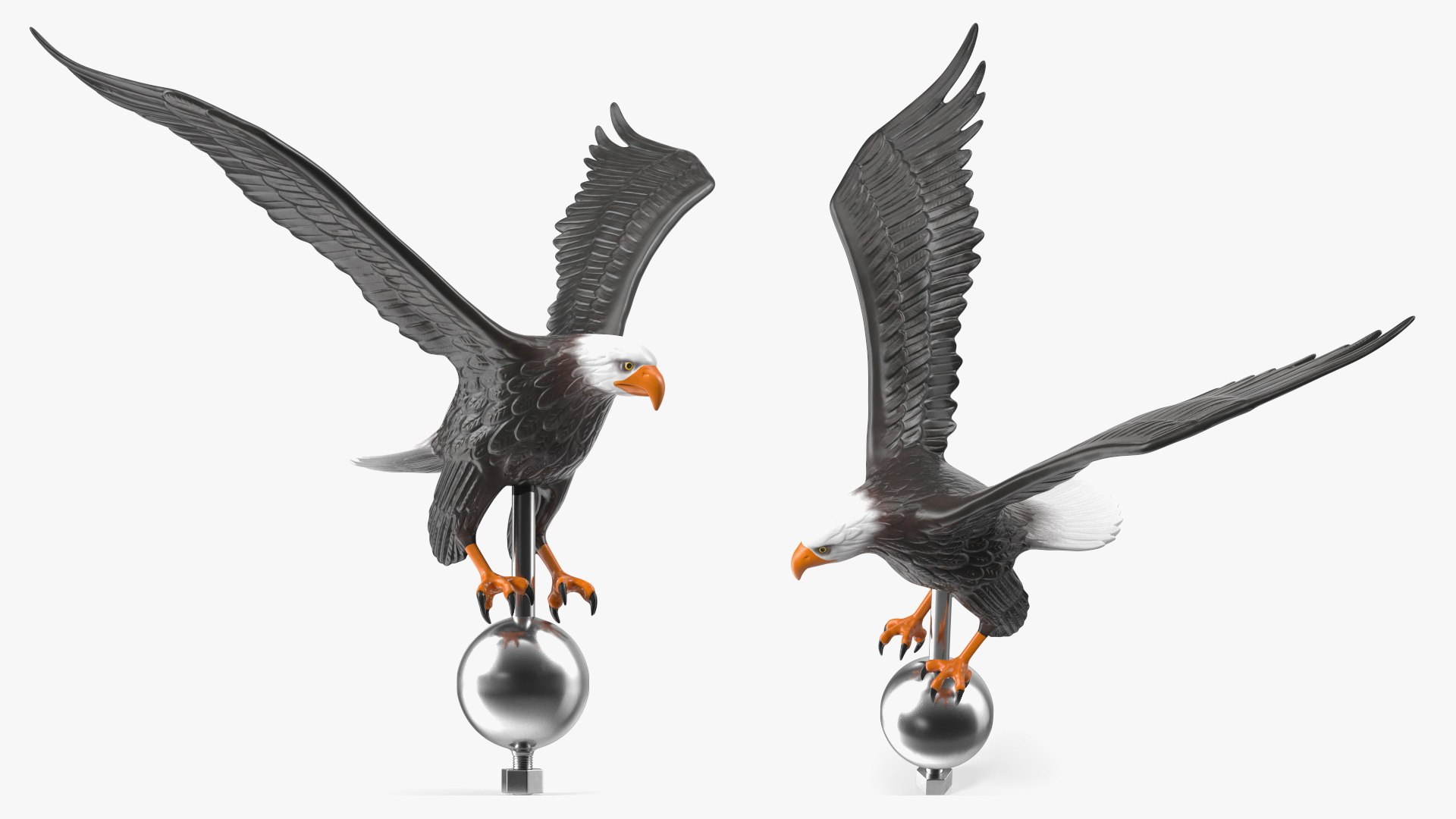 Flying Eagle Flagpole Topper 3D model preview