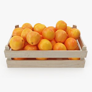 grapefruits 01-02 wooden crate 3D model